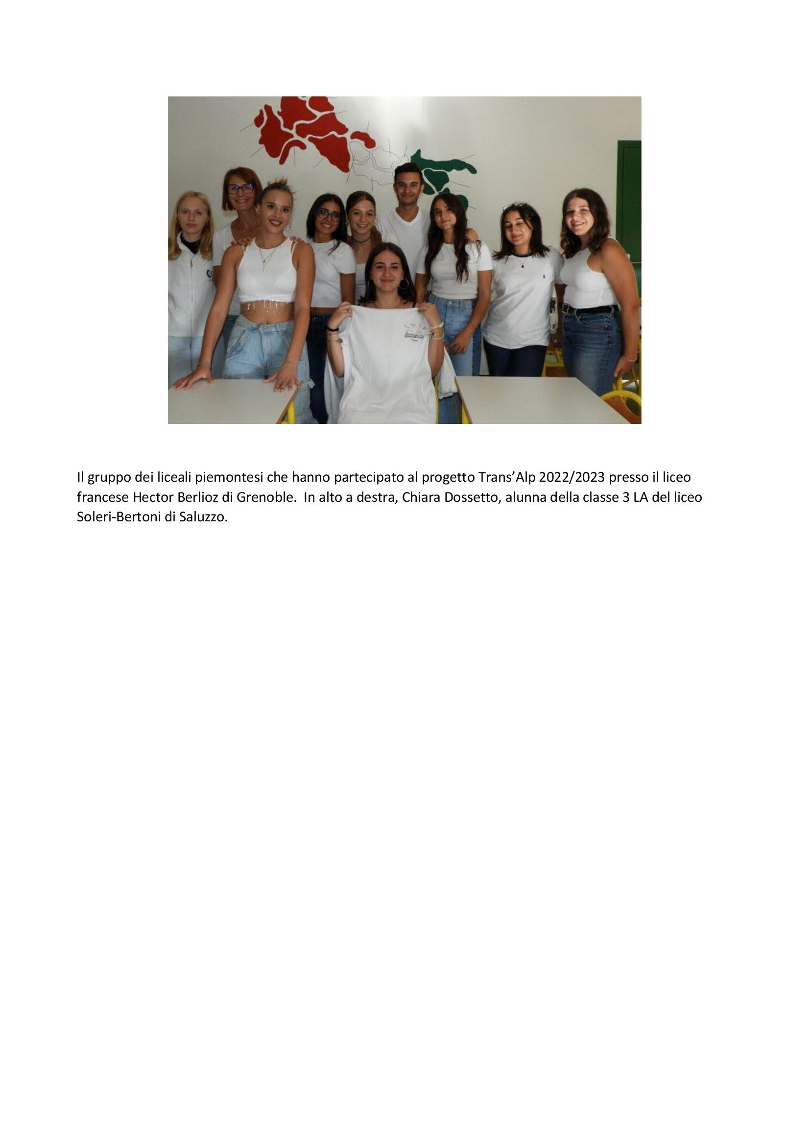 Il Liceo Soleri Bertoni al progetto Trans’Alp