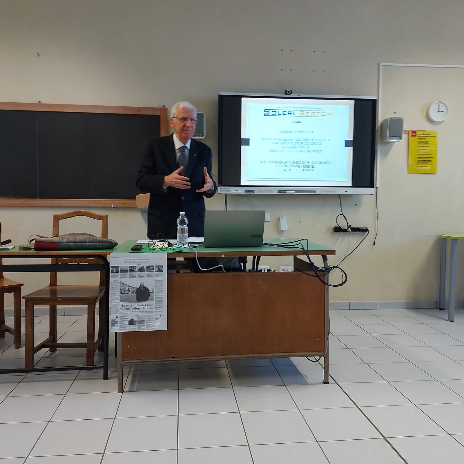 Incontro di formazione con il dott. Luigi Salvatico al Liceo Soleri Bertoni