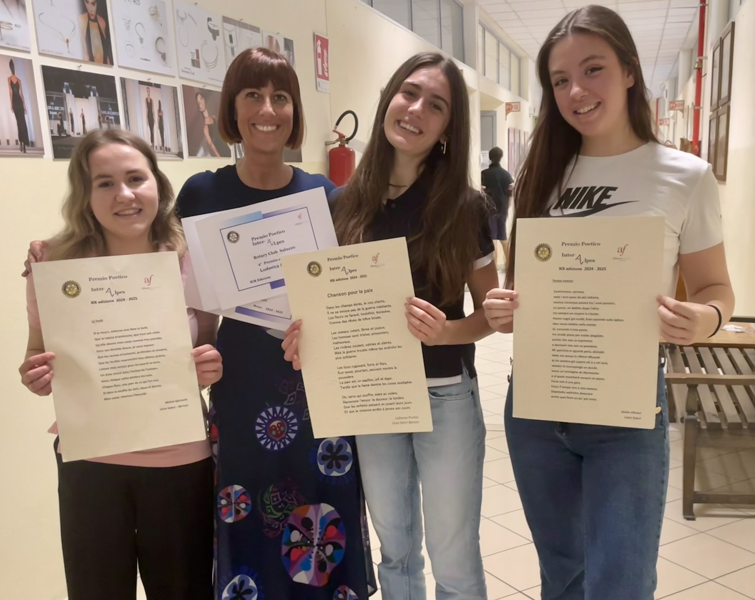 Tre allieve del Liceo Linguistico Soleri sul podio al Premio Poetico Transfrontaliero Inter-Alpes